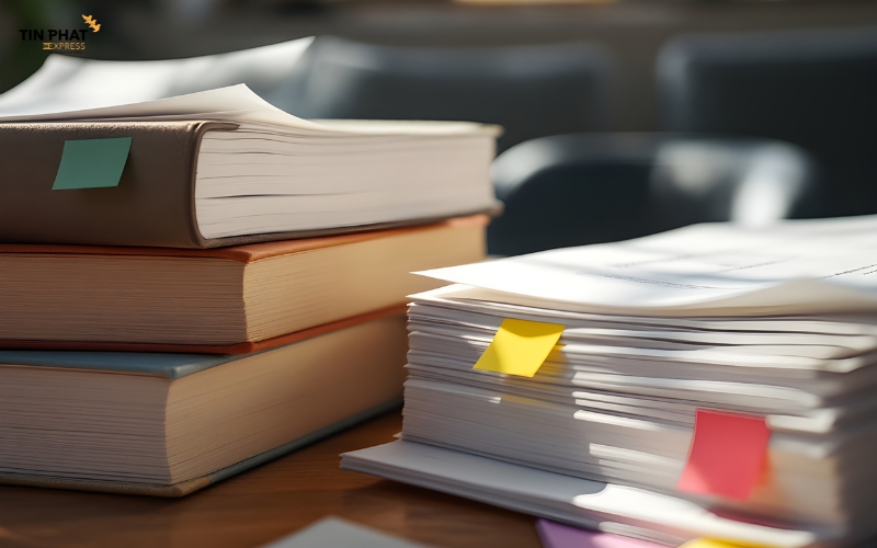 Quy trình gửi hàng quốc tế với sách vở, tài liệu chỉ cần đóng gói cẩn thận để tránh ướt, gập.