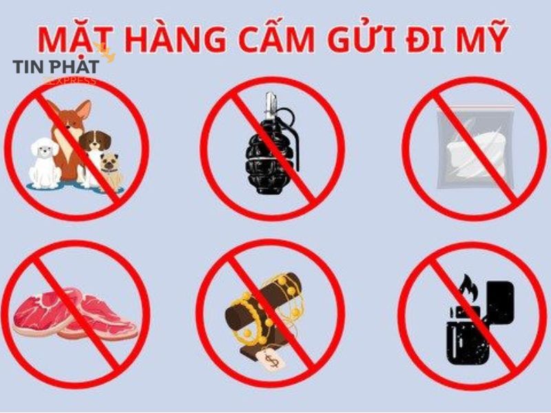 Các loại sản phẩm hàng hoá không được phép gửi đi sang Mỹ
