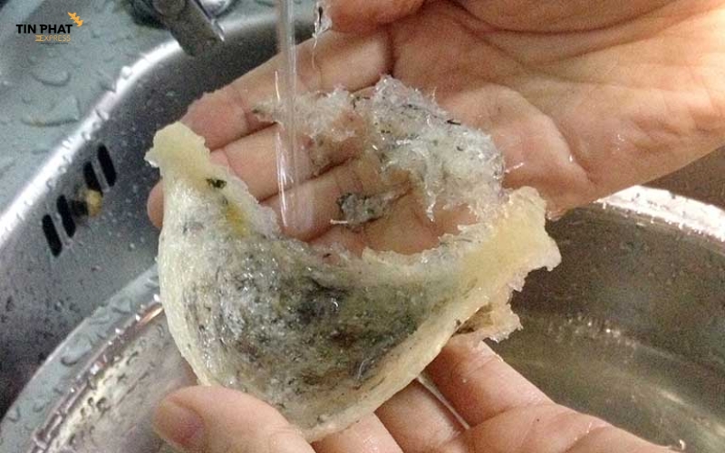 Ngâm mẫu yến trong nước ấm (50°C) trong 10 phút là phương pháp kiểm tra đơn giản có thể thực hiện tại nhà.