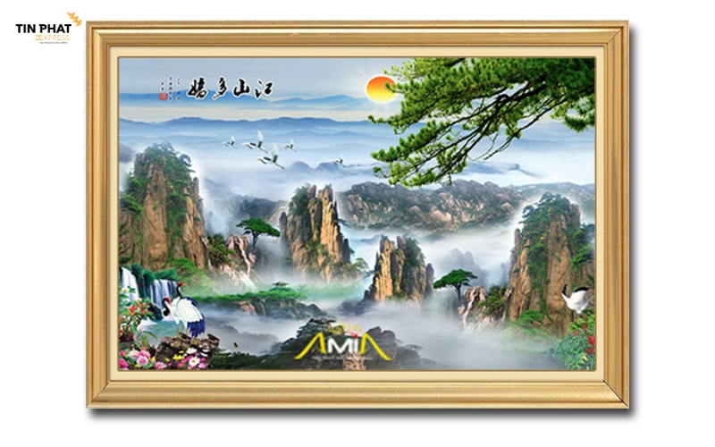 Tranh nghệ thuật thuộc nhóm HS Code 9701-9703 tùy loại.