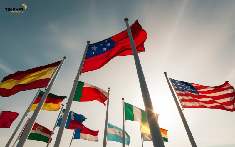 Gửi hàng bằng máy bay không phụ thuộc địa lý hay cơ sở hạ tầng, máy bay bay thẳng đến sân bay quốc tế tại mọi quốc gia.