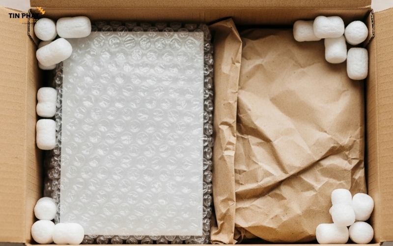 Dùng thùng mỏng, không xốp hơi. Đóng gói bằng túi nilon hoặc bao tải dễ khiến hàng hư hỏng do va đập.